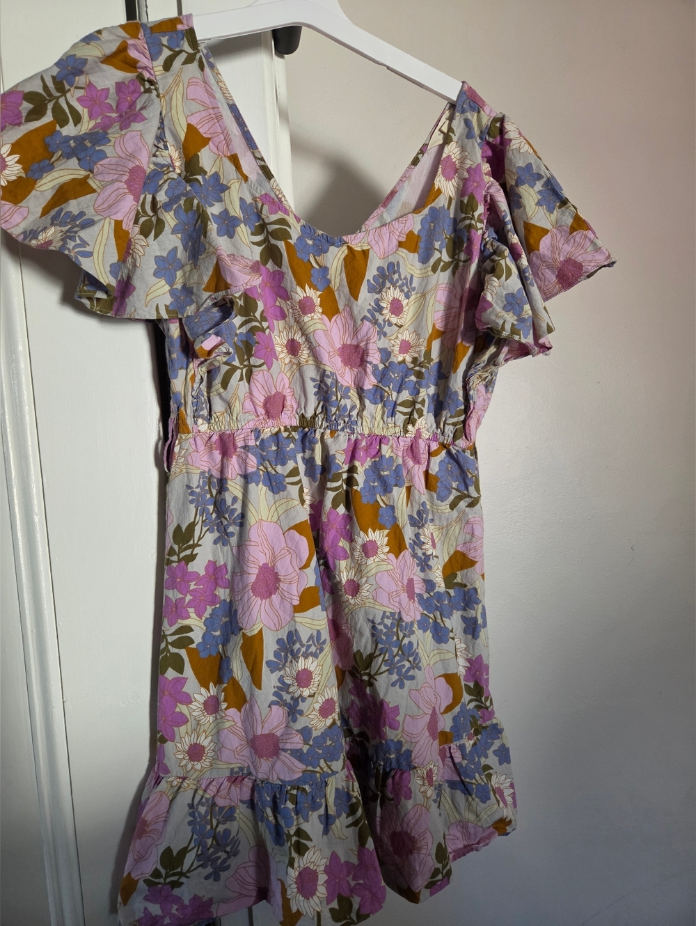 Sim & Sam Medium Floral Ruffle Sundress in Pastel Mix 100% Cotton